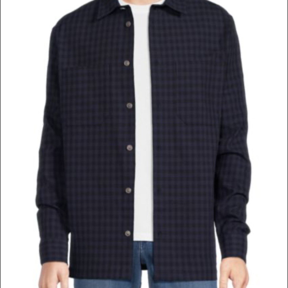 Ted baker Men’s button down Blue Checkered Lining shirt XXL